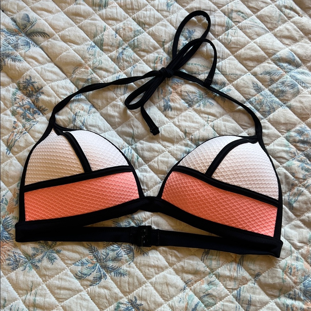 Atmosphere Black and Pink Bikini Top